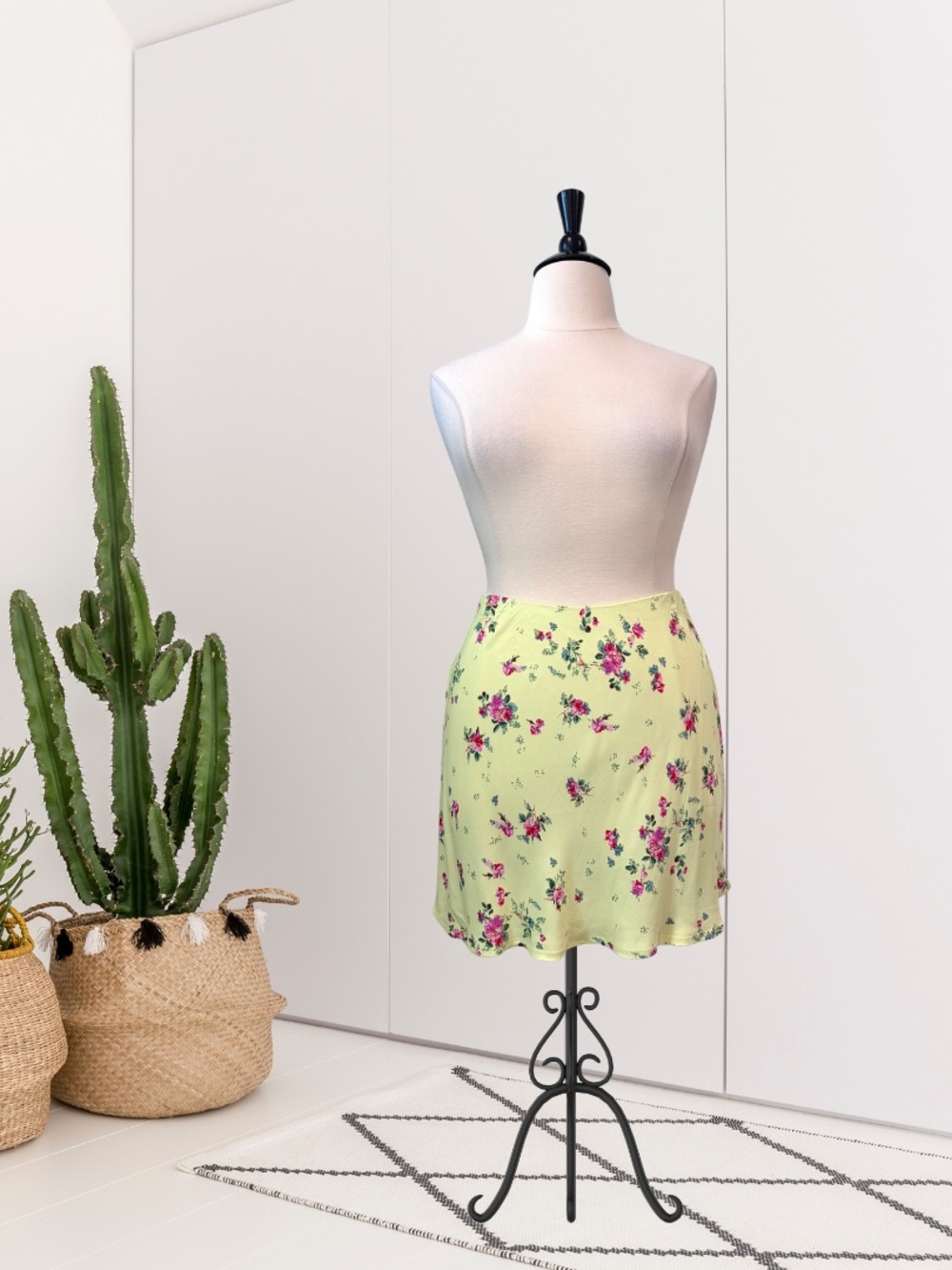 By Anthropologie Tilda Floral Mini Slip Skirt